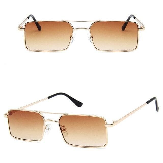 Lunettes de Soleil Rectangulaires Steampunk marron 2 vues | SteampunkStore