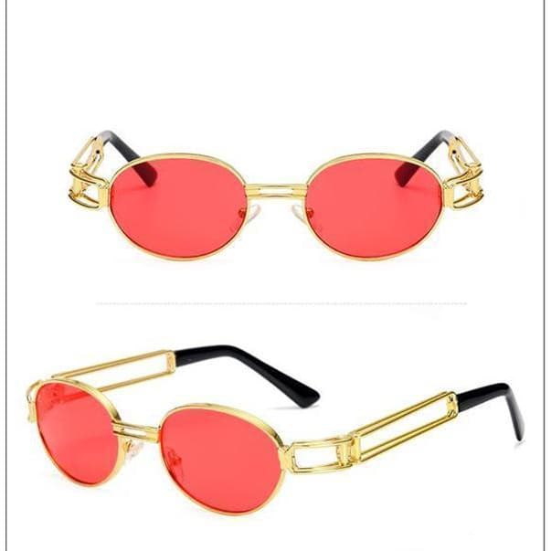 Lunettes de soleil Rétro Rouge deux vues - Steampunk store