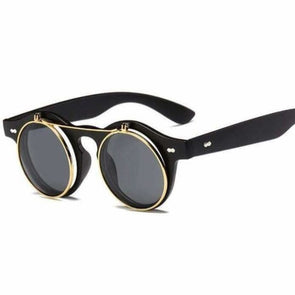 lunettes rondes de soleil vintage - Steampunk Store