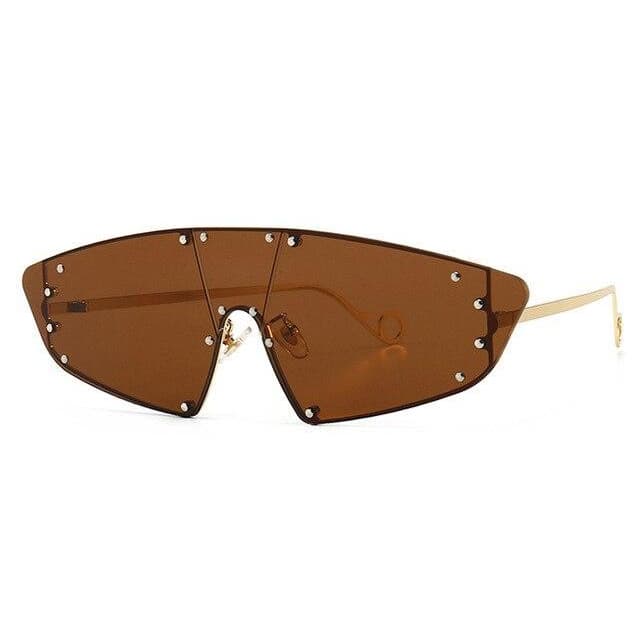 Lunettes De Soleil Visière steampunk marron