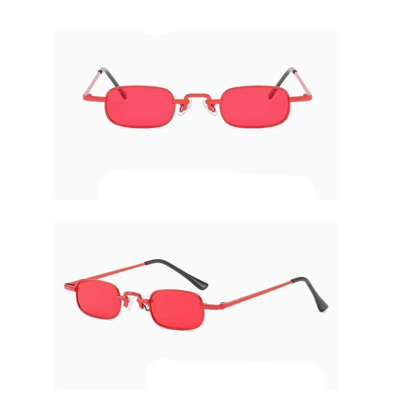 Lunettes Ovales pour Femme rouge 2 vues | Steampunk Store