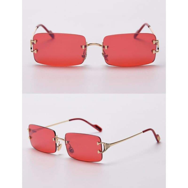 Lunettes Retro Steampunk de face et de coté couleur rouge | Steampunk Store