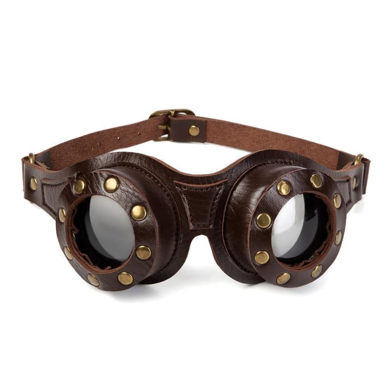 Lunettes Steampunk Cuir de face