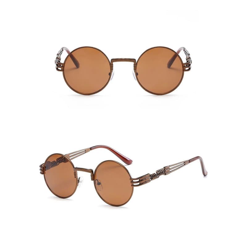 Lunettes Steampunk Hunter marron de face et de coté | Steampunk Store