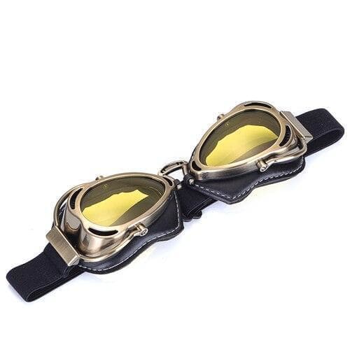 Steampunk Lunettes Biker-Pilote-Aviateur jaune | SteampunkStore