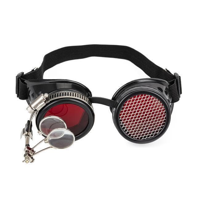 Lunettes Steampunk Plastique rouges | Steampunk Store