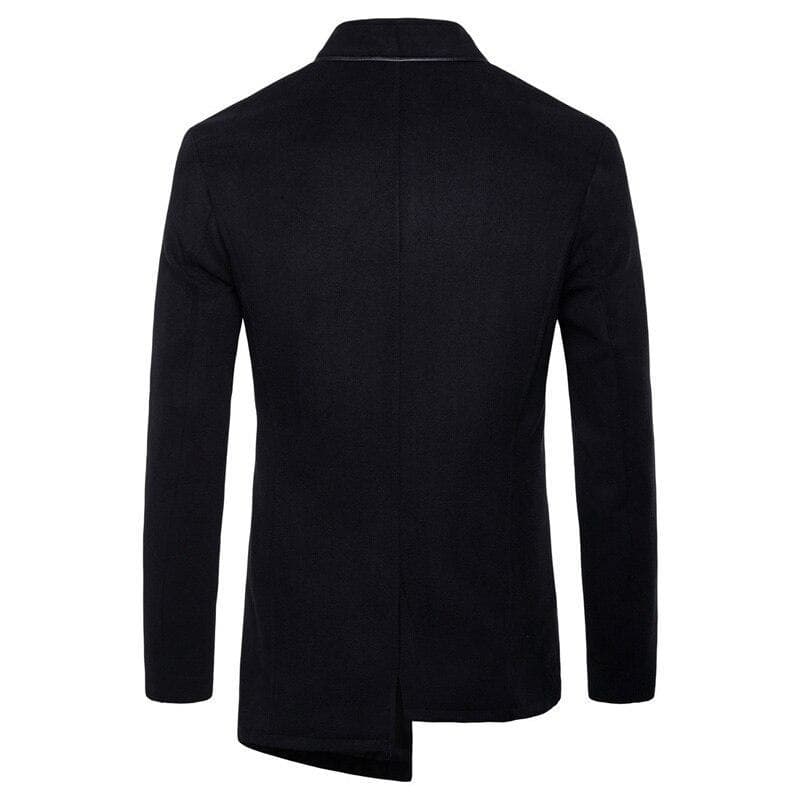 Manteau Asymétrique Homme noire vue arrière | Steampunk Store