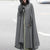 Manteau Cape Capuche grise portée par une femme | Steampunk Store