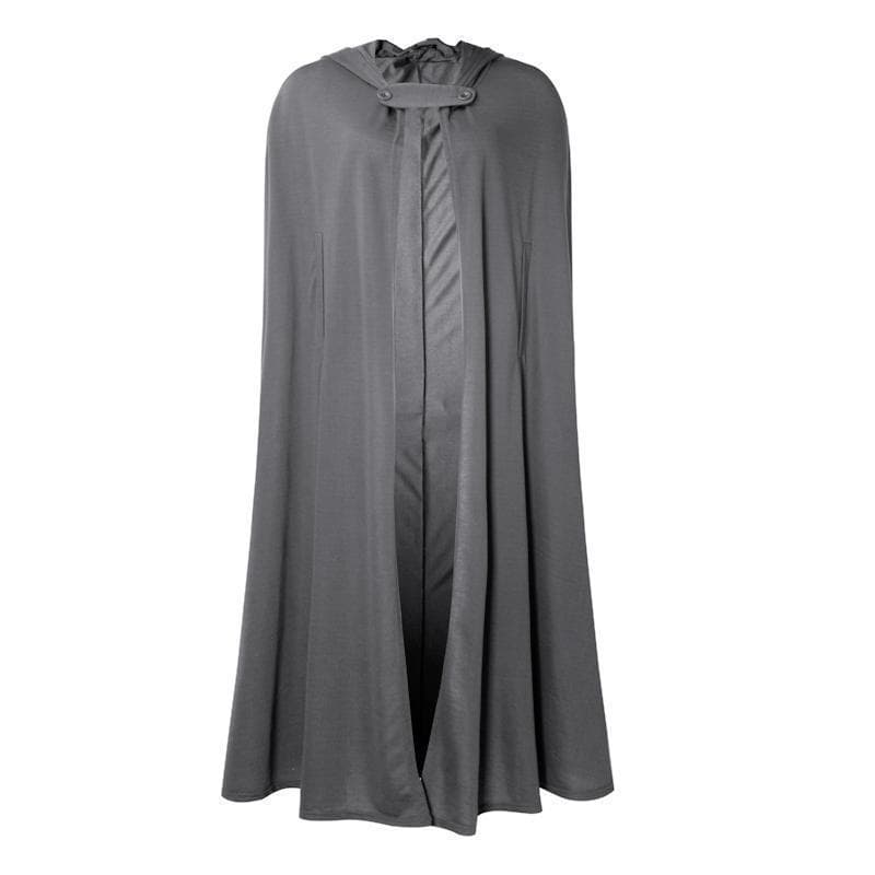 Manteau Cape Capuche grise | Steampunk Store