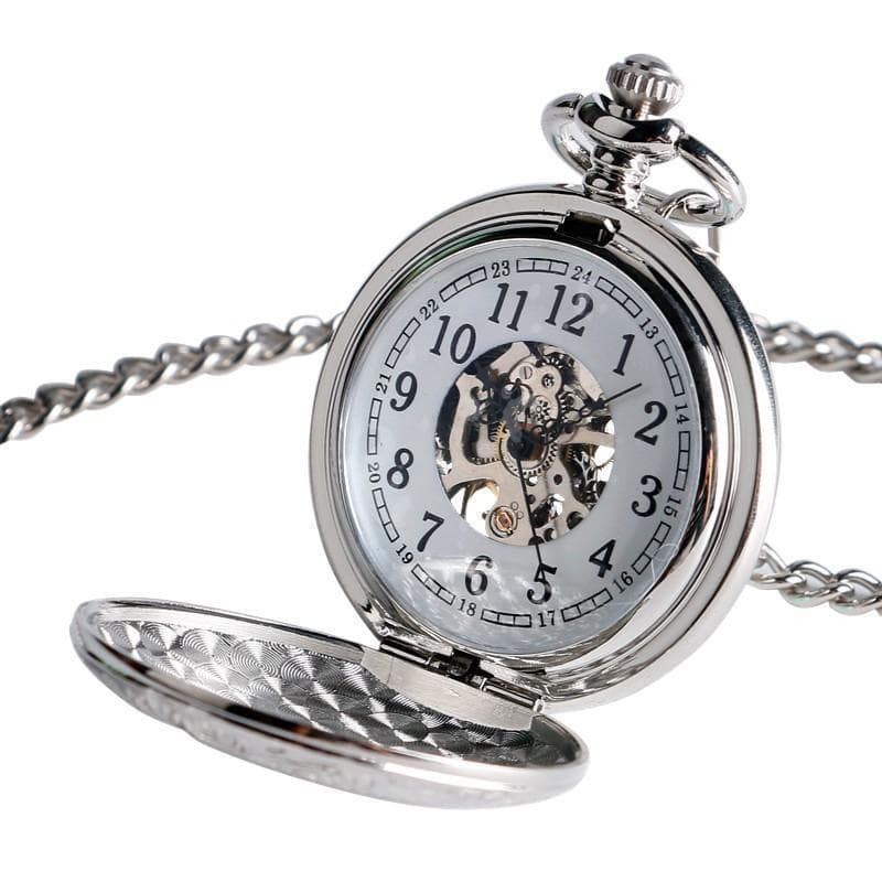 montre à gousset argent ouverte - Steampunkstore