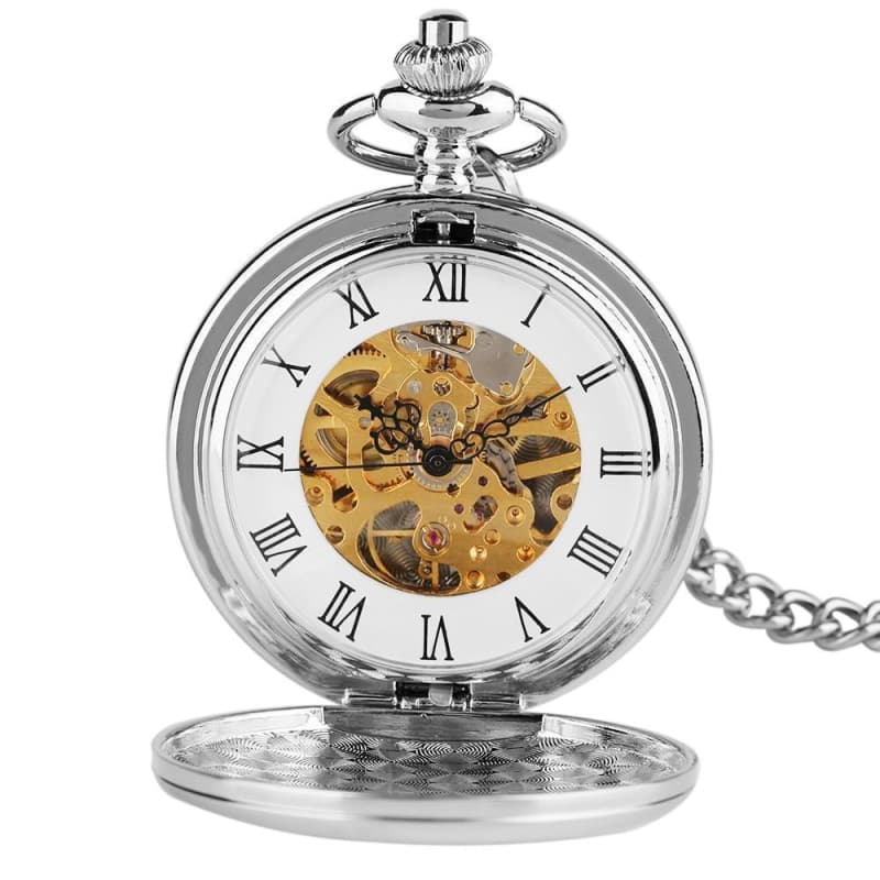 Montre a Gousset Argentan ouverte - steampunk store