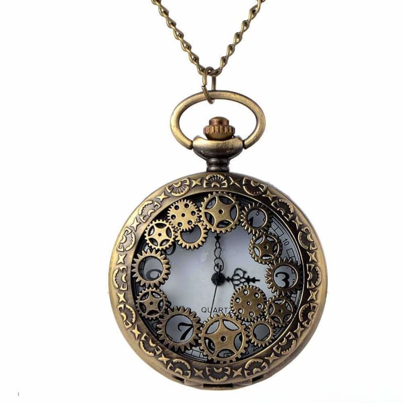 montre à gousset engrenage - Steampunk Store de face sur fond blanc