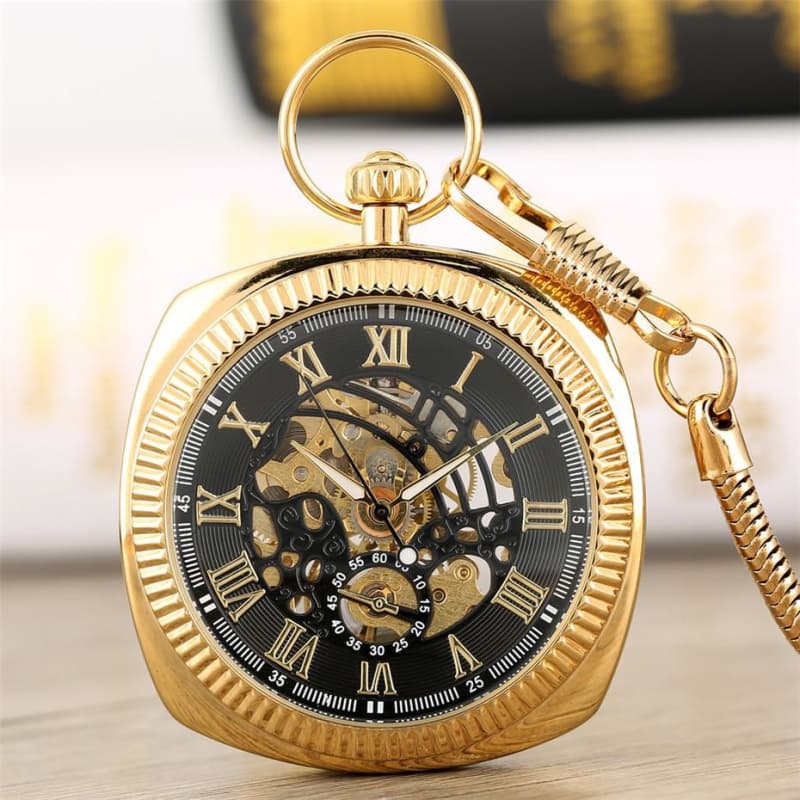 Montre Gousset Plaqu Or Carr Fran ais Steampunk Store