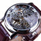 montre automatique squelette argent marron