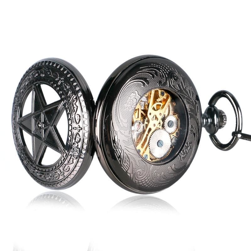 Montre Gothique Pentagramme ouverte vue arrière
