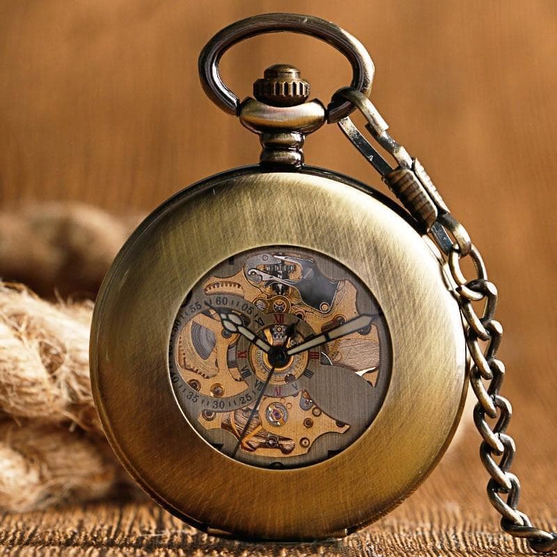 Montre Gousset Cuivre posée - Steampunk Store