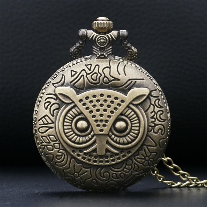 Montre Gousset Hibou - Steampunk Store fond noir