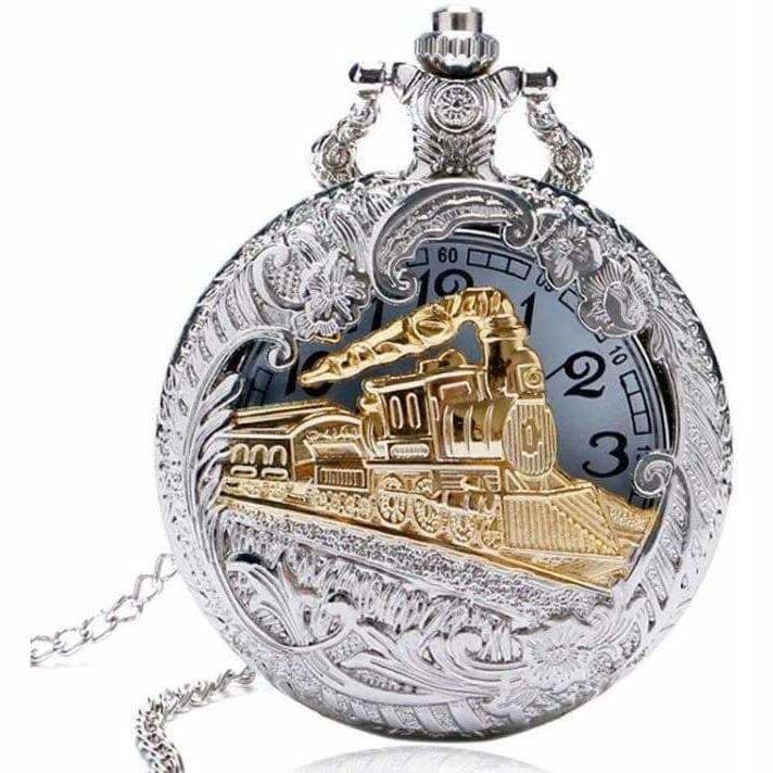 Montre gousset Locomotive - Steampunk Store de face