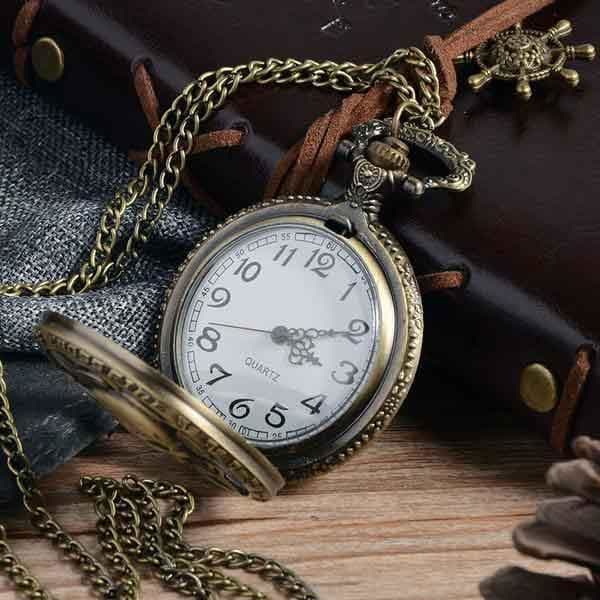 montre gousset pirate ouverte- Steampunk Store