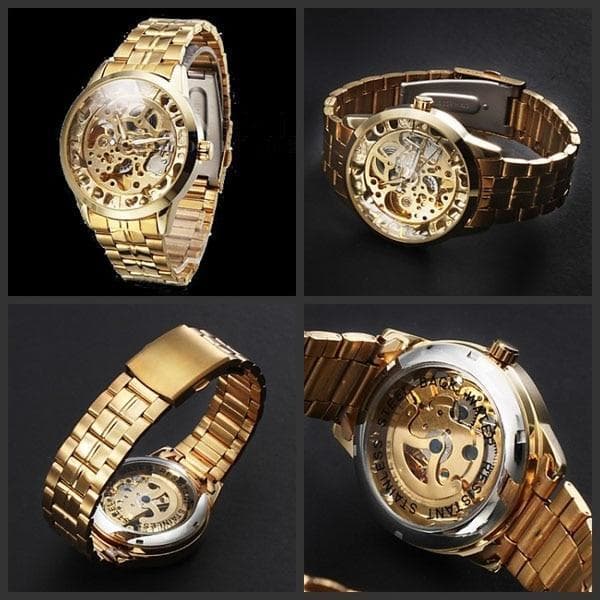 Montre Homme Mecanisme Apparent 4 vues | Steampunk Store