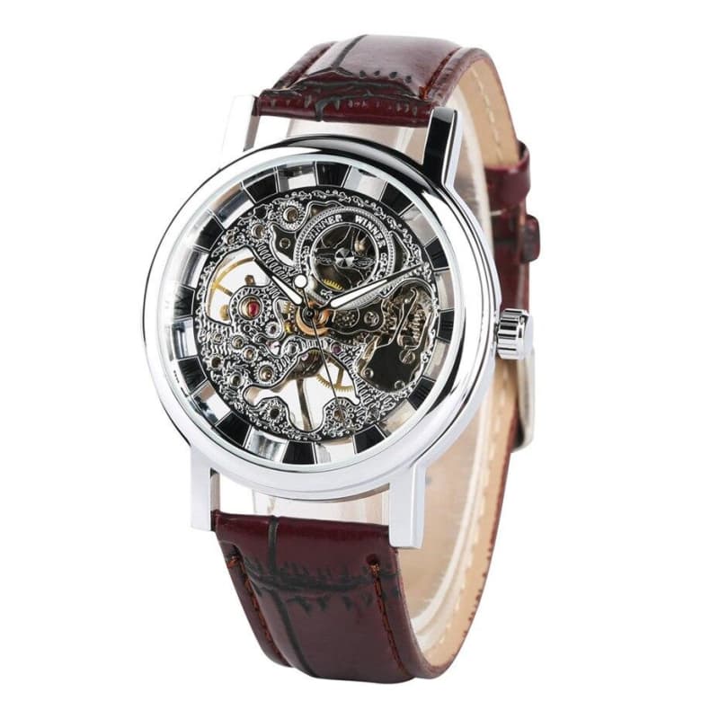 Montre Homme Squelette Apparent bracelet cuir