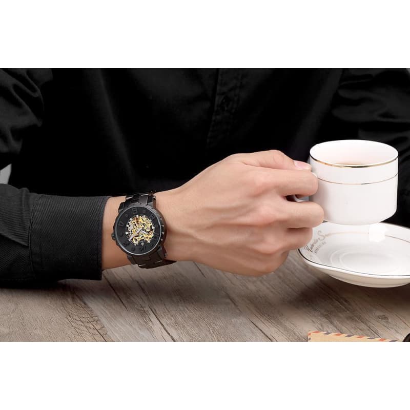 Montre squelette homme online pas cher