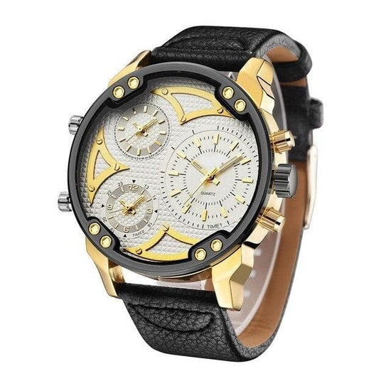 Montre Homme Steampunk or blanc