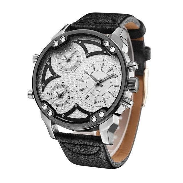 Montre Homme Steampunk cadran blanc