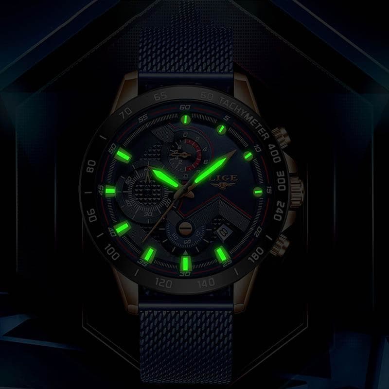 Montre Quartz Homme Luxe aiguilles luminescentes | Steampunk Store