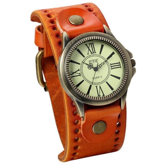 Montre Retro Femme orange | Steampunk Store