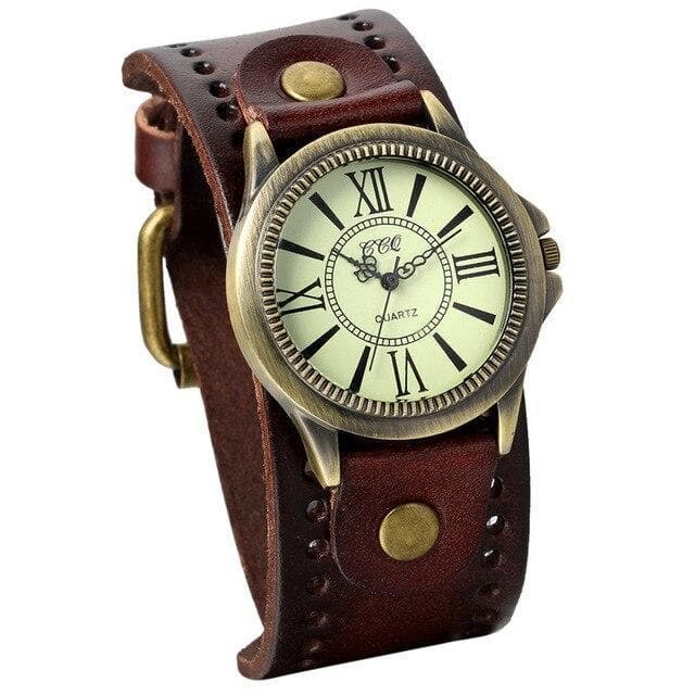 Montre Retro Femme marron | Steampunk Store