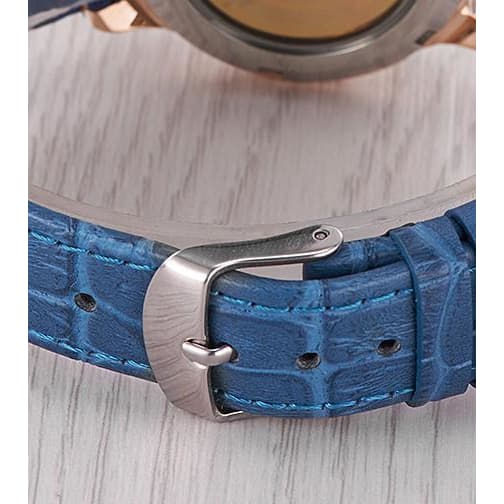 Montre squelette femme bleue détails boucle-steampunk store