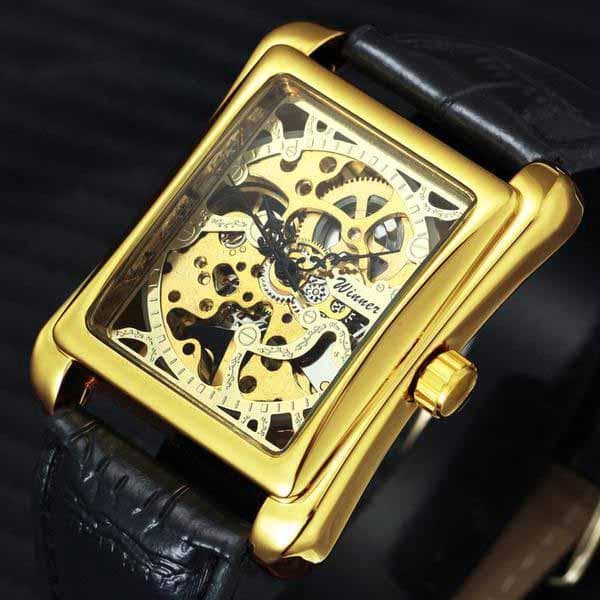 Montre Squelette Femme Rectangulaire vue cadran- steampunk store