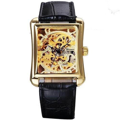 Montre Squelette Femme Rectangulaire or- steampunk store