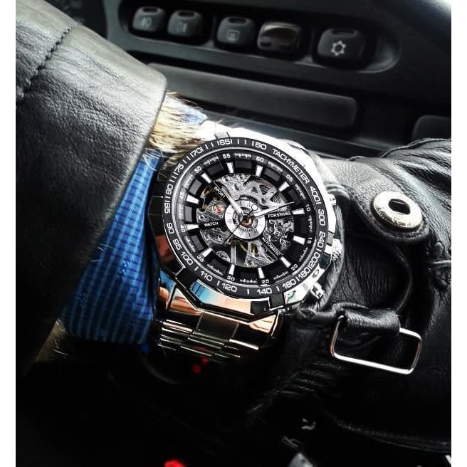 Montre Squelette pour Homme en Acier Noir démo - Steampunk Store