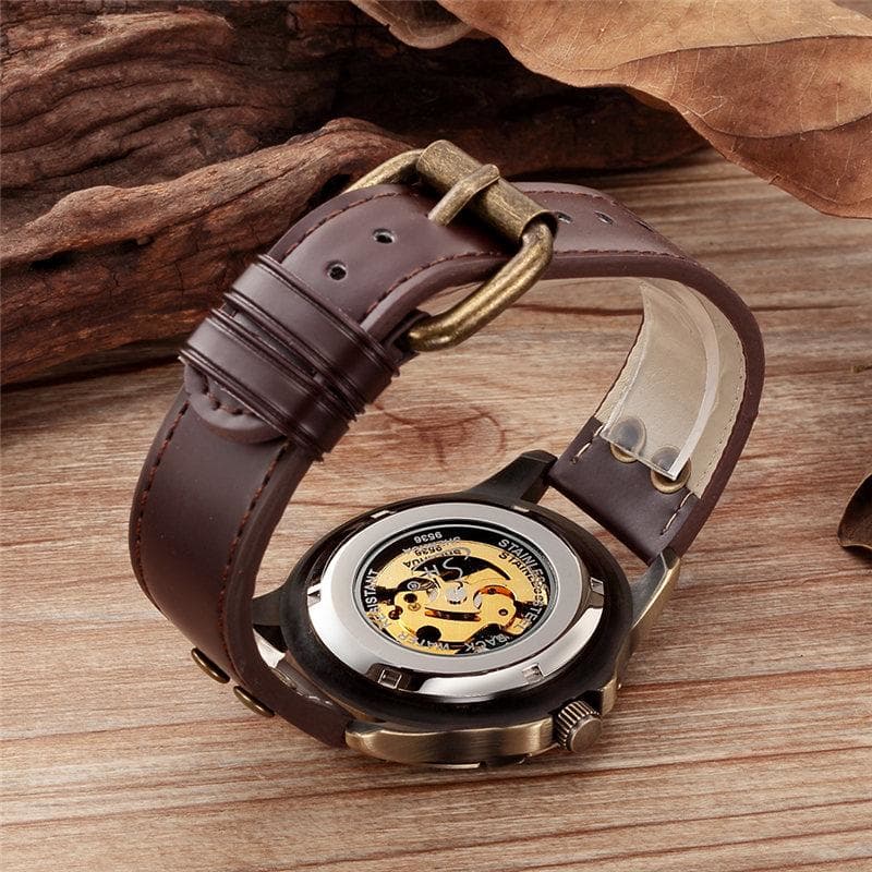 Montre Squelette Homme Pas Cher vue du mécanisme apparent | Steampunk Store