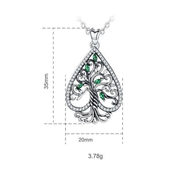 Pendentif Arbre De Vie Argent 925 dimensions