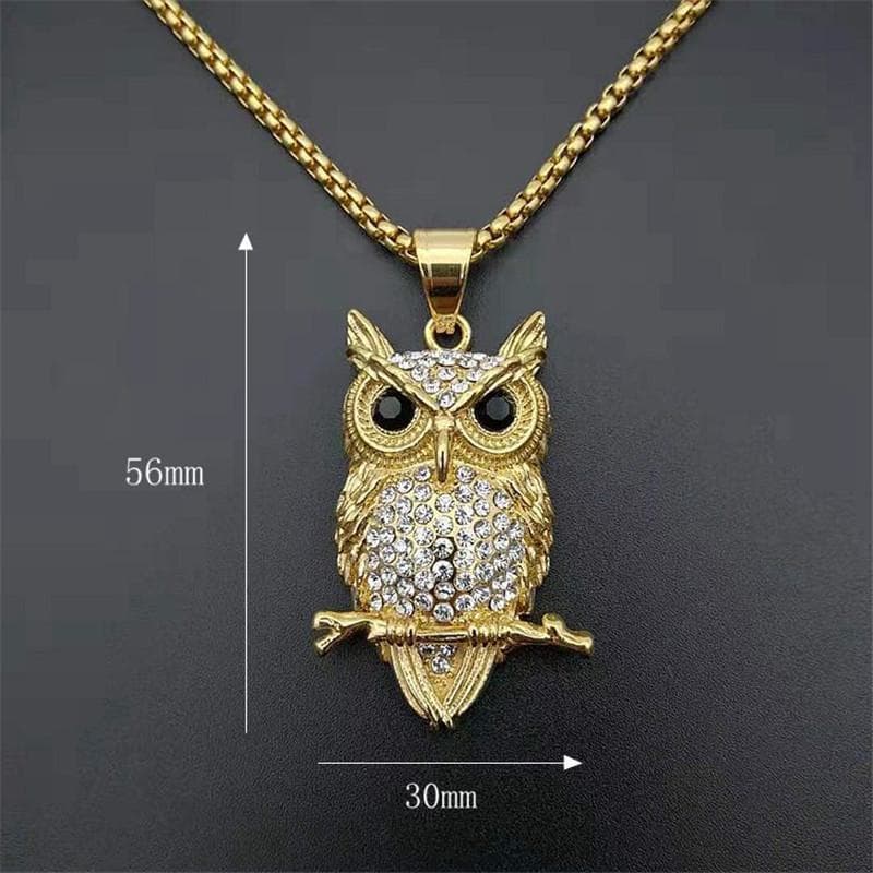 Pendentif Hibou Plaqué Or dimensions | Steampunk Store