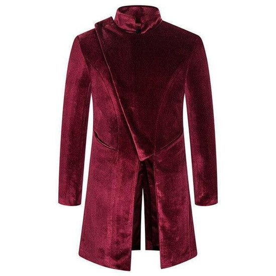 Redingote Velours rouge Homme | Steampunk Store