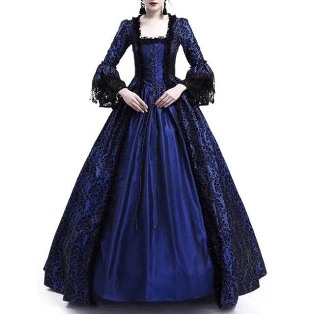 Robe De Bal Victorienne bleu foncé