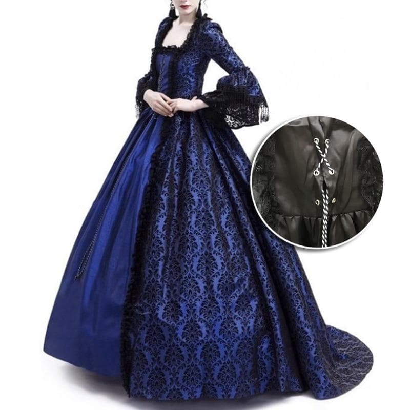 Veste Longue Brodée Vintage En Velours Polyester - Style Victorien, Steampunk, Renaissance, Pour Femme