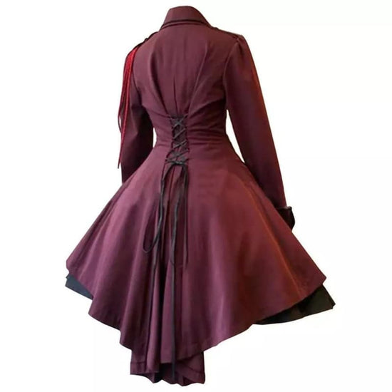 Robe Victorienne Grande Taille Rouge vue arrière | Steampunk Store