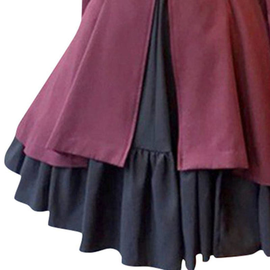 Robe Victorienne Grande Taille rouge,, détails | Steampunk Store