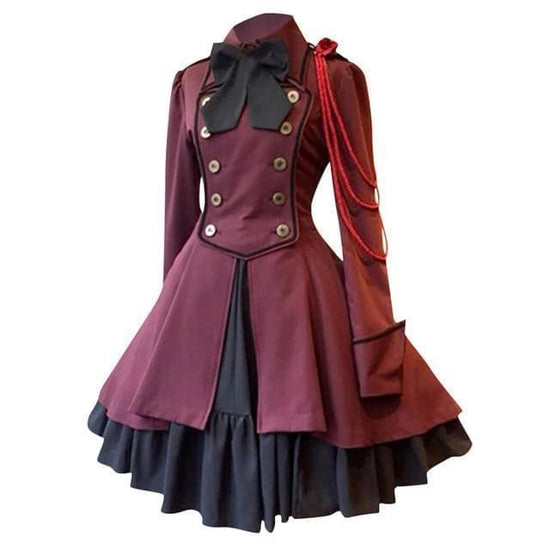 Robe Victorienne Grande Taille Rouge | Steampunk Store