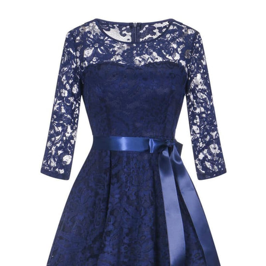 Robe rétro vintage bleu avant | Steampunk-Store