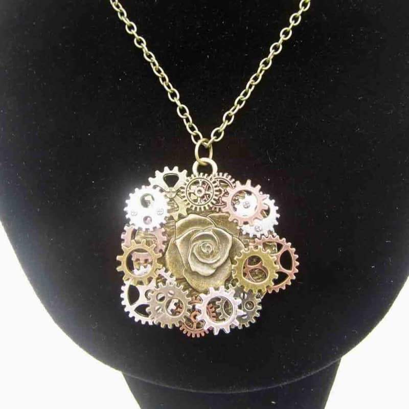 Pendentif rose steampunk - Steampunk Store