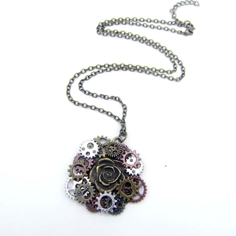 Pendentif rose steampunk - Steampunk Store