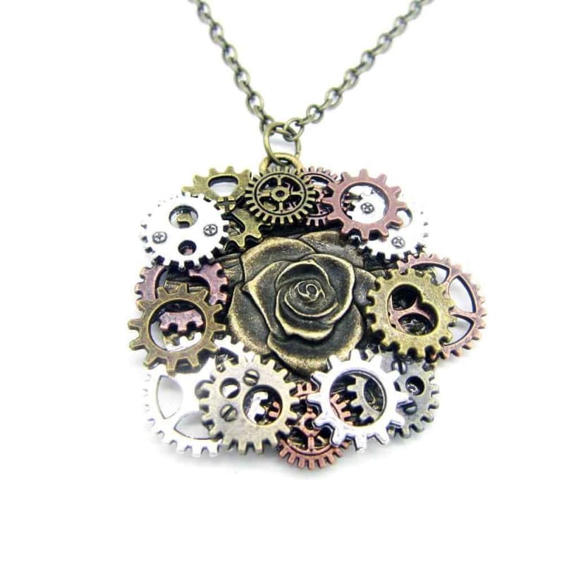 Pendentif rose steampunk - Steampunk Store