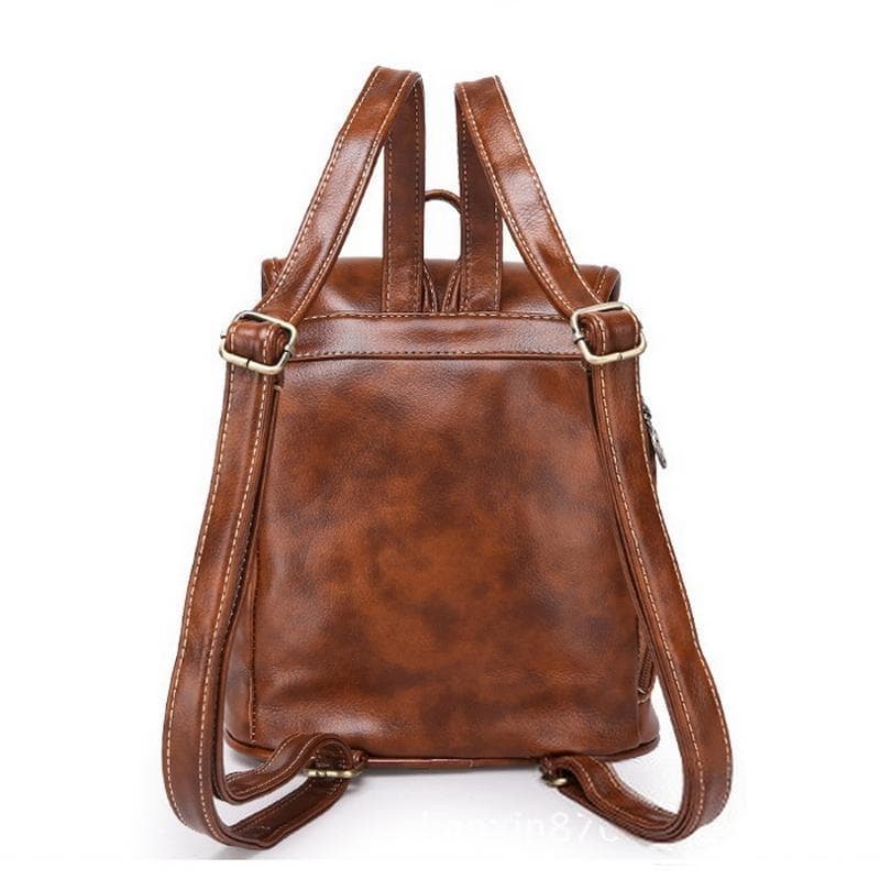 Sac à Dos en Cuir Femme Vintage vue arrière | Steampunk Store