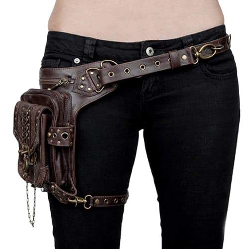 Sac Ceinture Steampunk vue de face | Steampunk Store